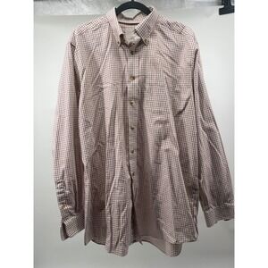 LL Bean Mens Plaid‎ Button Down Dress Shirt Long Sleeve Tall L Large